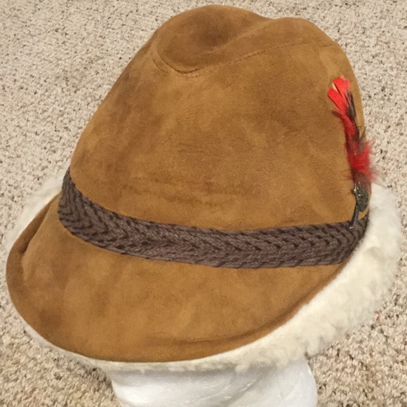 leather hat with ear flaps